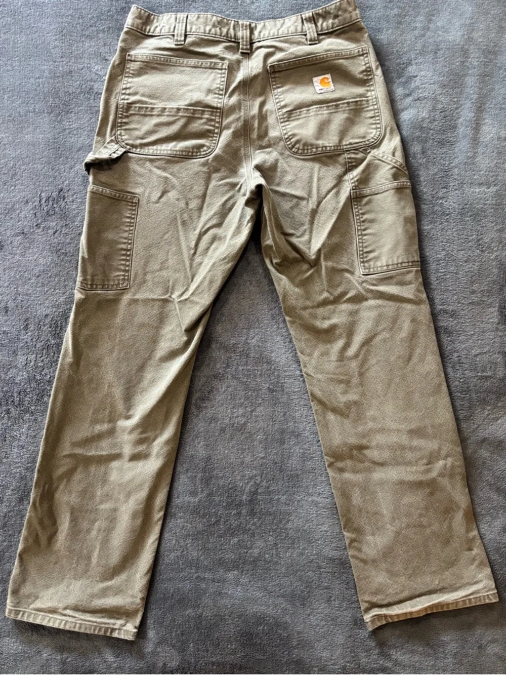 Carhartt Men's Canvas Pants 32x32 Duck Utility Work Relaxed Fit Light Brown - Picture 6 of 8